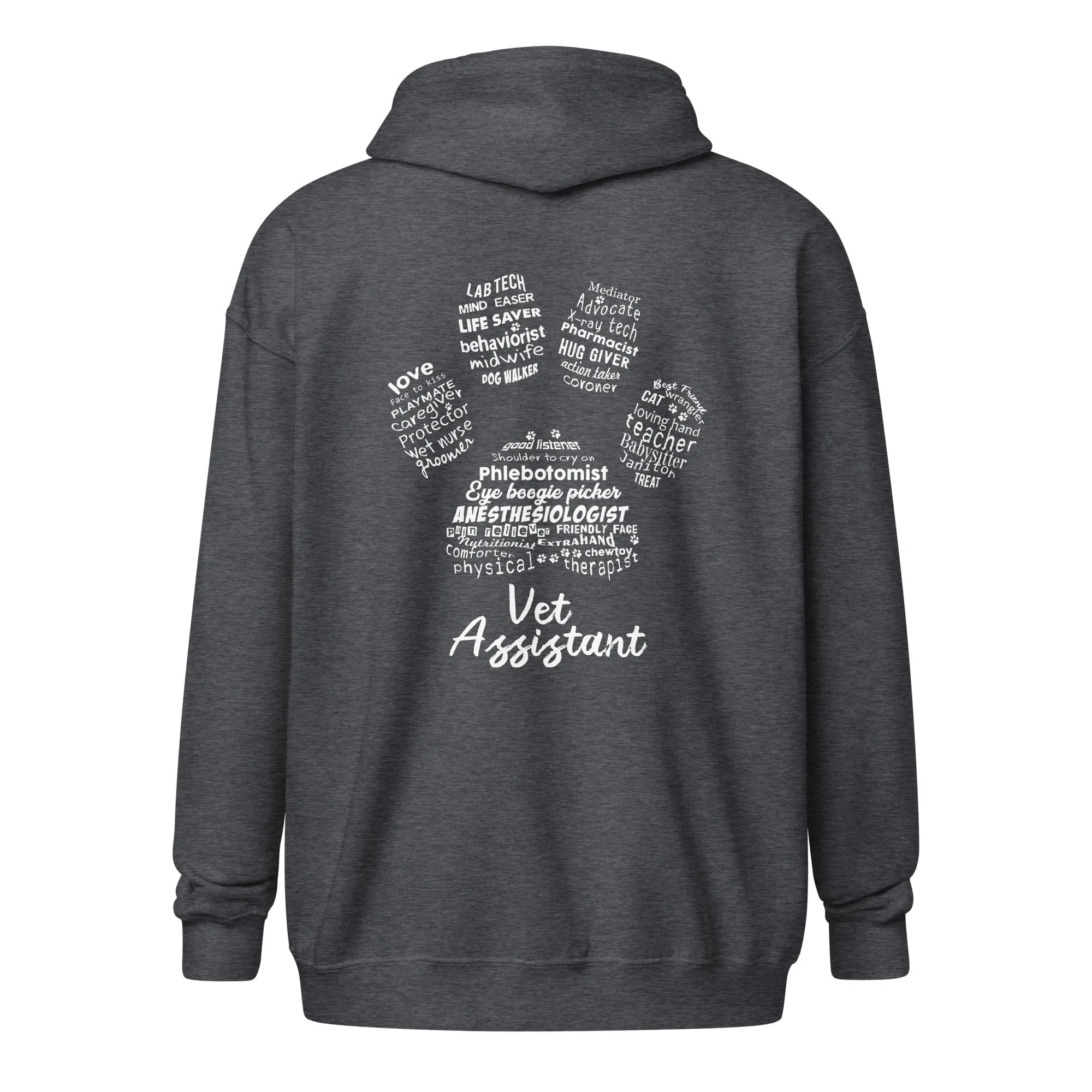 Vet Assistant Pawprint Unisex Zip Hoodie