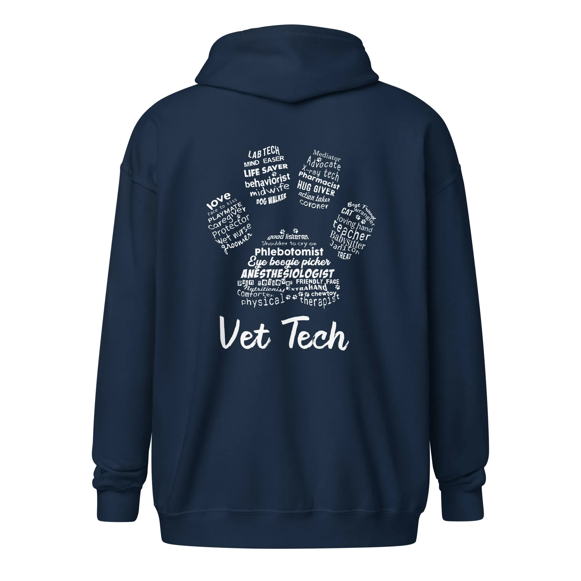 Vet Tech - Paw Print Unisex heavy blend zip hoodie