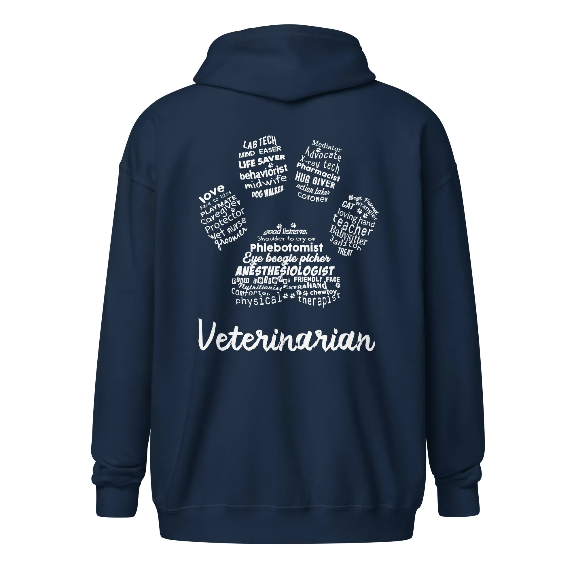 Veterinarian - Paw Print Unisex Zip Hoodie