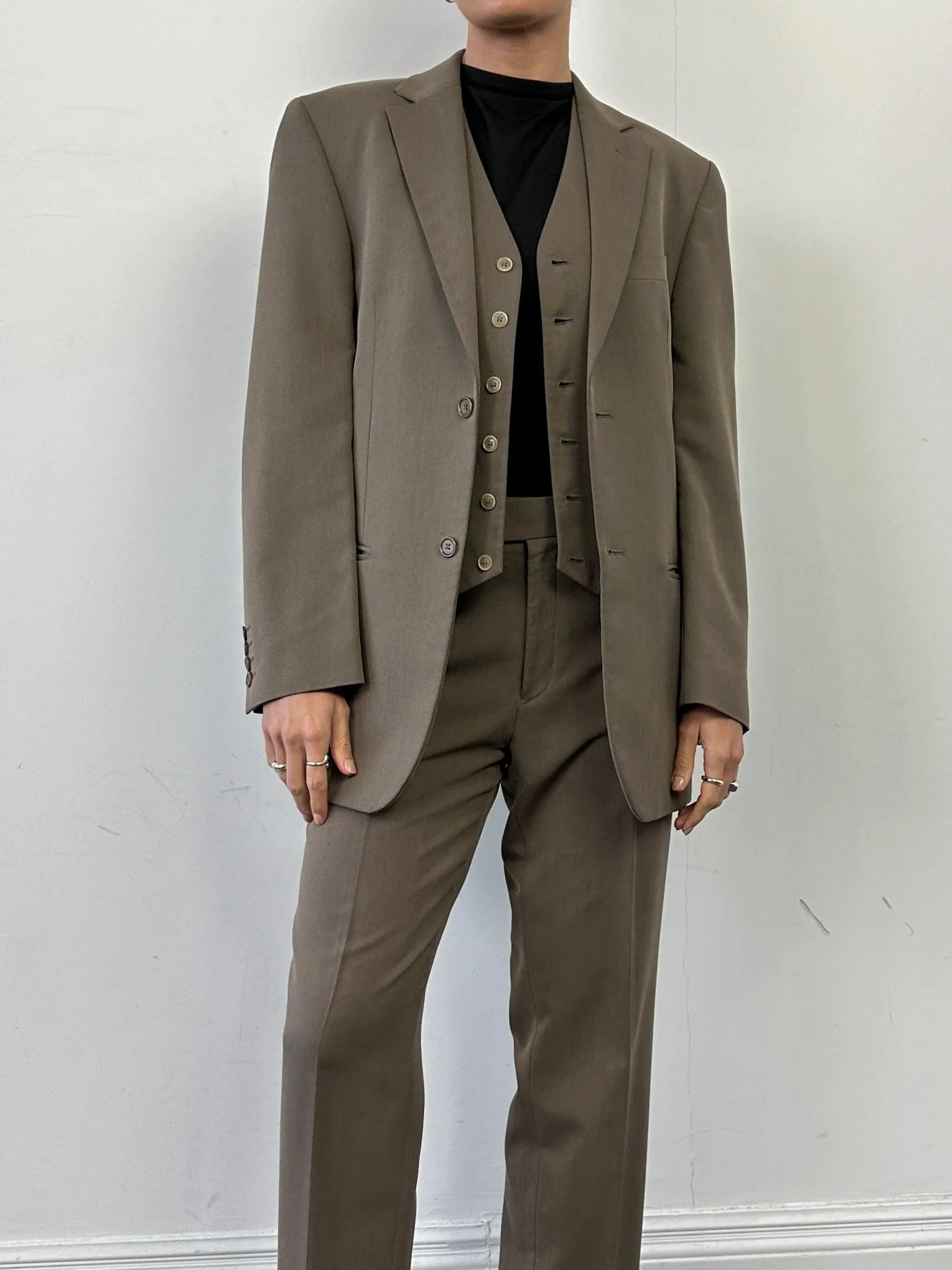 Vintage Single Breasted Three Piece Suit - 36R/W30