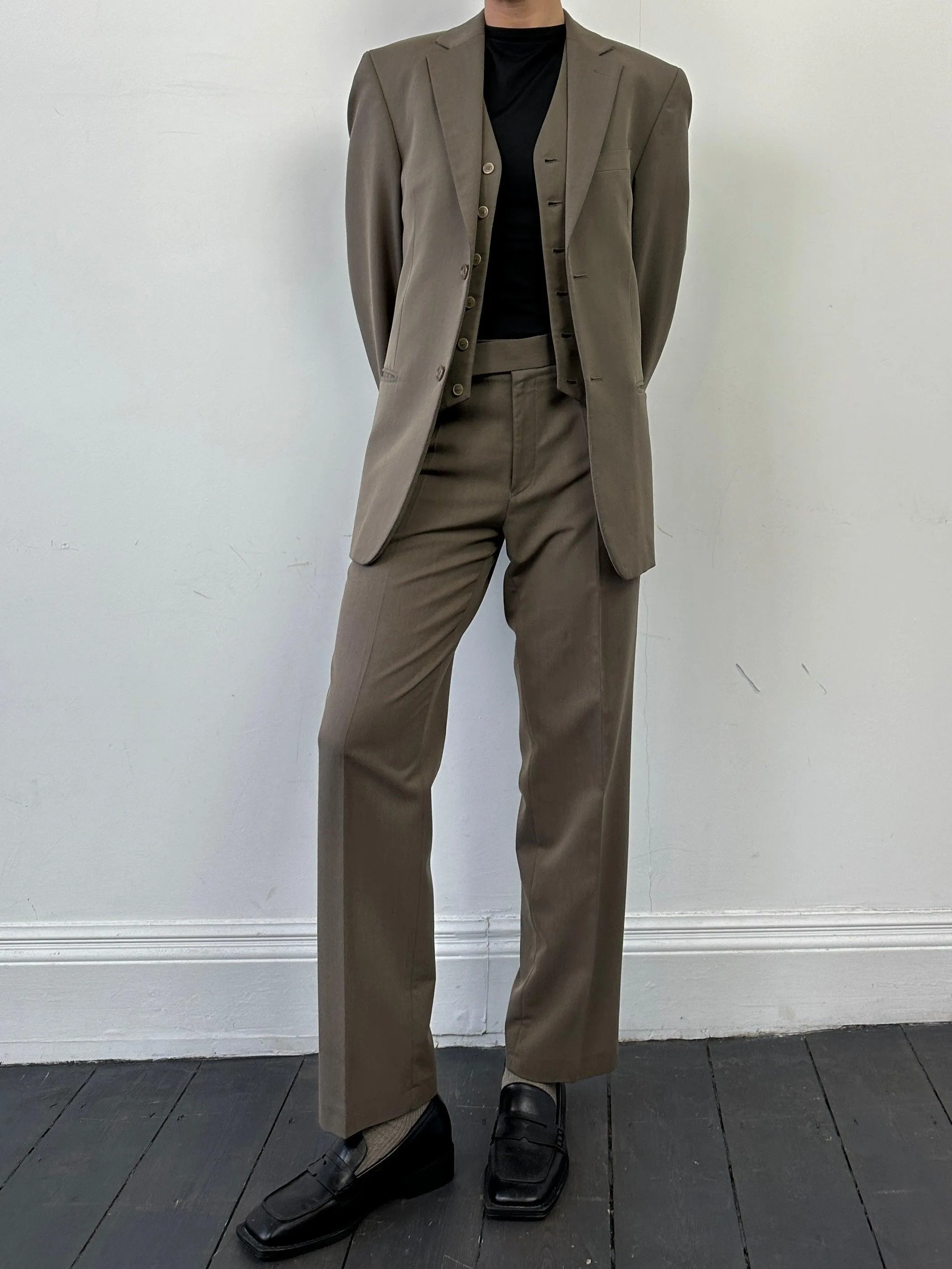 Vintage Single Breasted Three Piece Suit - 36R/W30