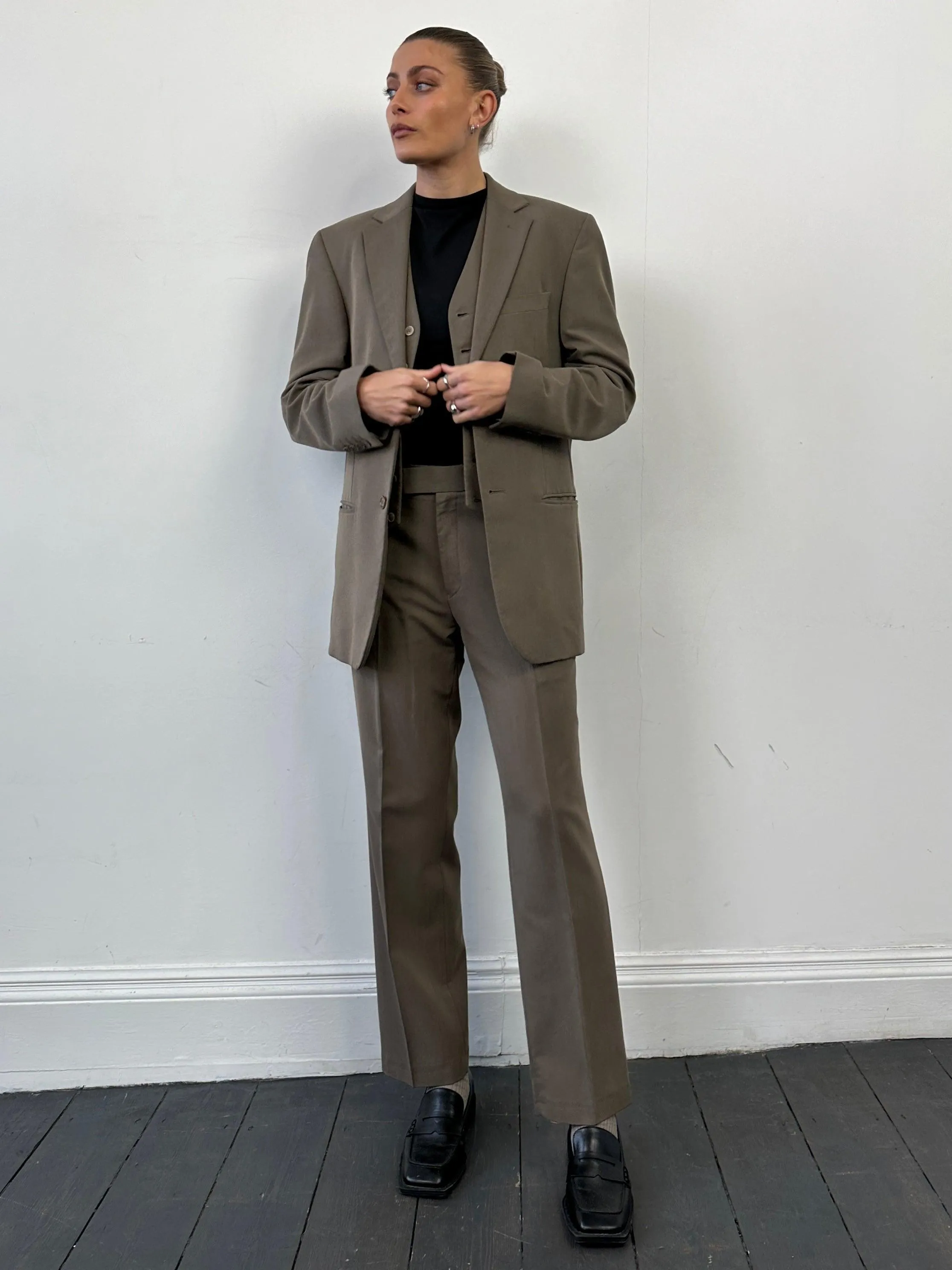 Vintage Single Breasted Three Piece Suit - 36R/W30