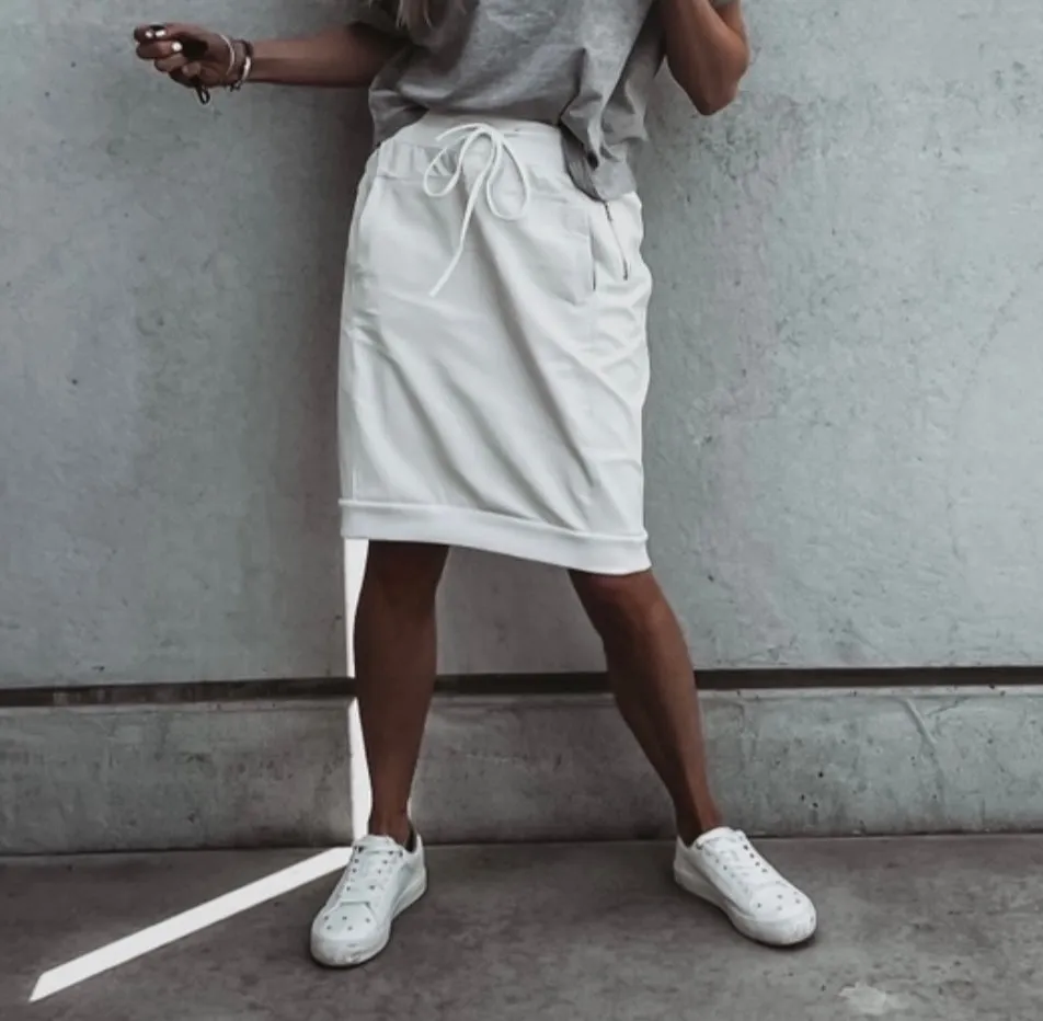 Vintage white full faux leather  ULTIMATE jogger skirt