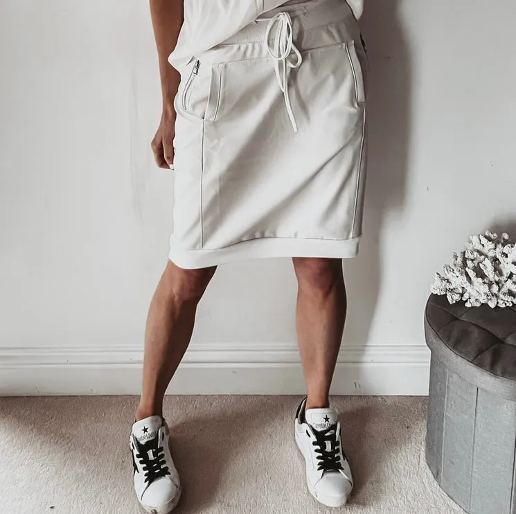 Vintage white full faux leather  ULTIMATE jogger skirt