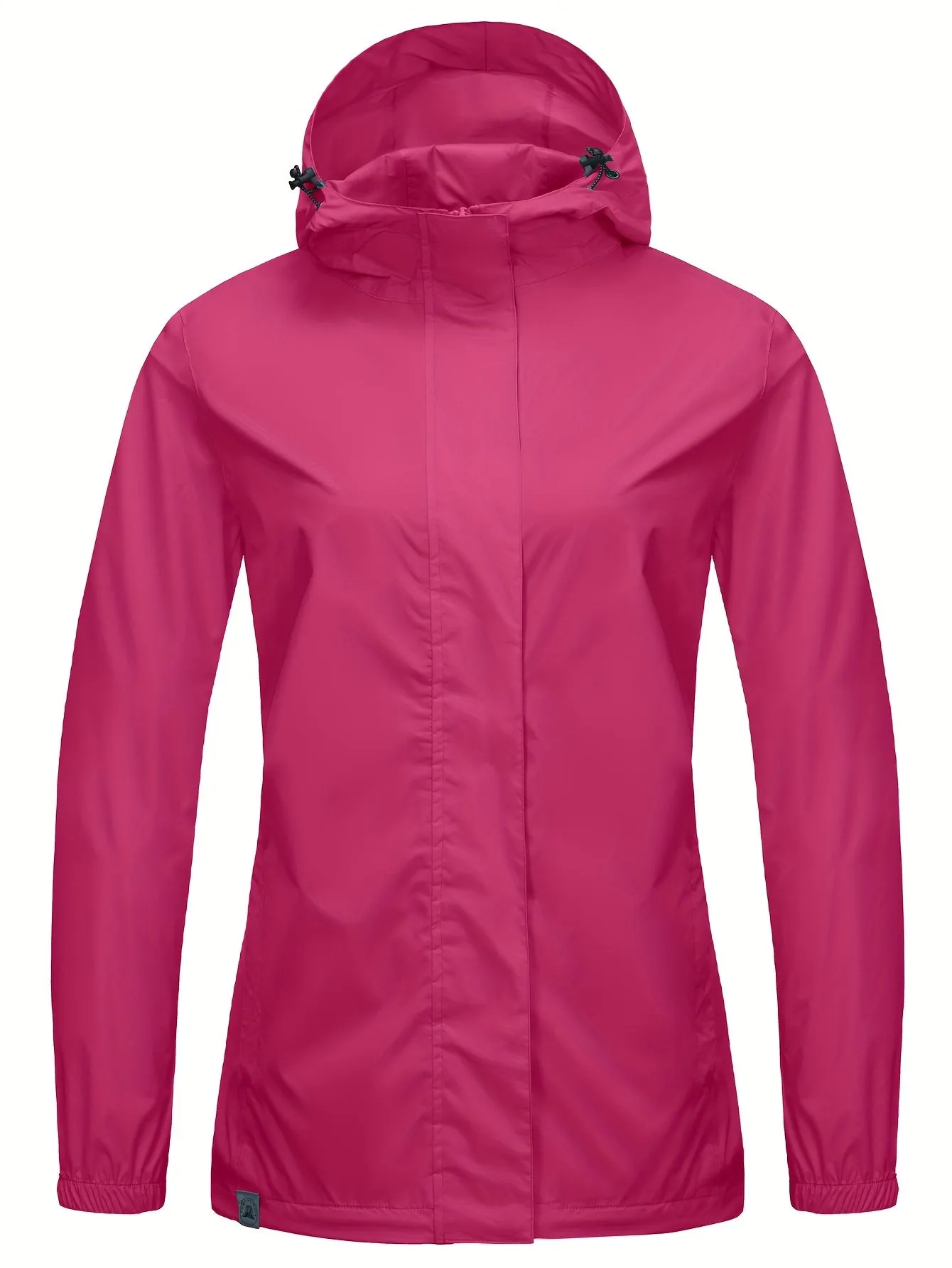 Womens Fashionable Solid Color Hooded Jacket - Insulated, Waterproof & Breathable - Elastic Cuffs Sport Coat for Outdoor Adventures